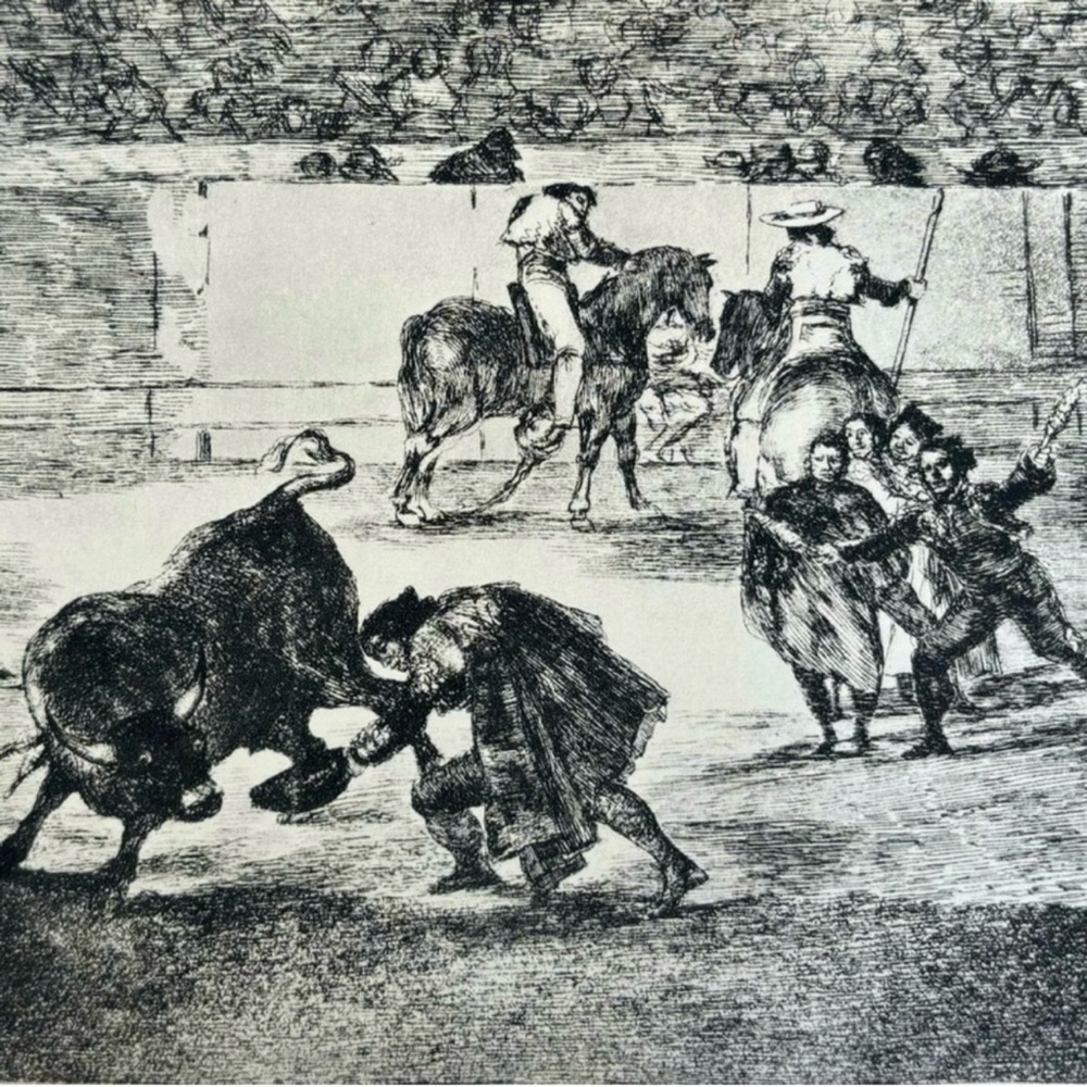 PEPE-ILLO BULL Original Vintage Fine Art GOYA Spain Print 1960’s Printed Antique